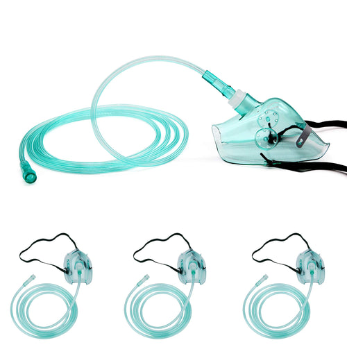3 Pack Oxygen Masks for Face Adult, L Size Oxygen Mask with 6.6' Ft Tubing and Adjustable Elastic Strap- NO Cup
