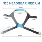 Resmed AirFit/AirTouch N20 Headgear Replacement, Medium, Blue
